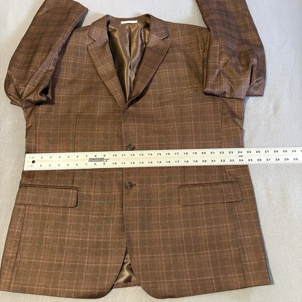 Vinci Philosophy Sports Coat 48R Chocolate Glen‎ Check Performance Blazer Jacket